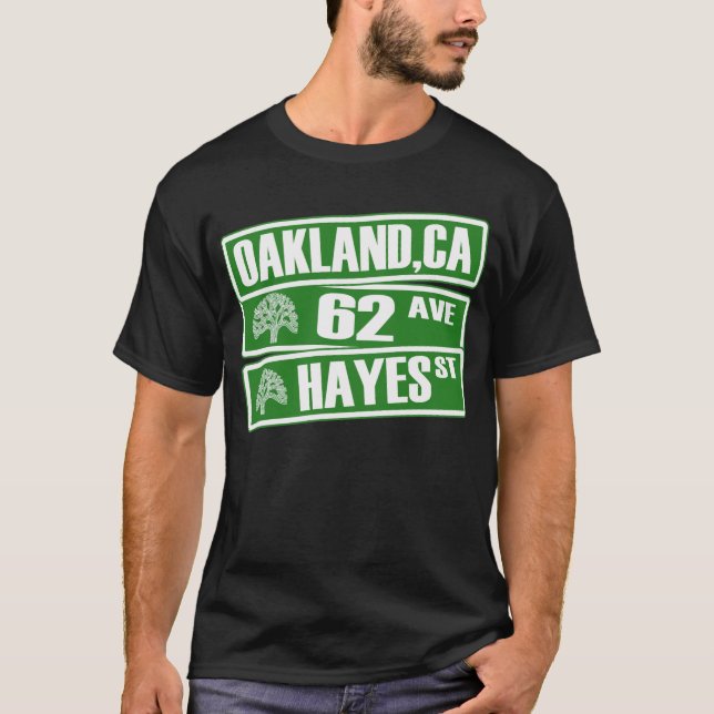 Camiseta Oakland, California (62ª Ave, Hayes St) (Anverso)