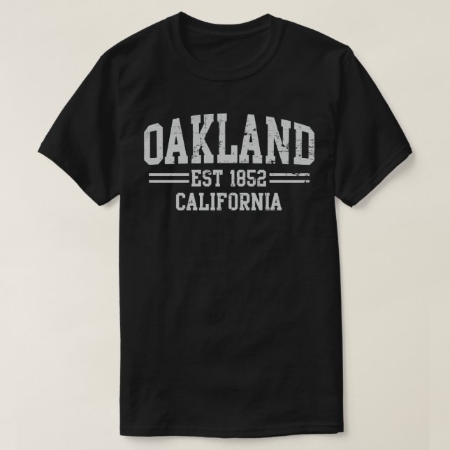 Camiseta Oakland California CA Athletic Text Sport Style Pu (Diseño del anverso)