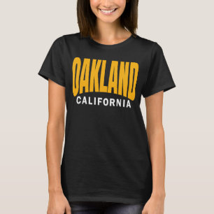 Camiseta Oakland Oscuro Amarillo Verde Sencillo y Básico O
