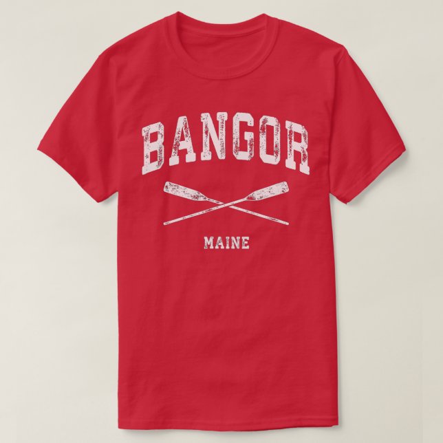 Camiseta Oars cruzados náuticos de Bangor Maine (Diseño del anverso)
