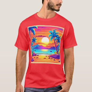 Camiseta Oasis del atardecer tropical
