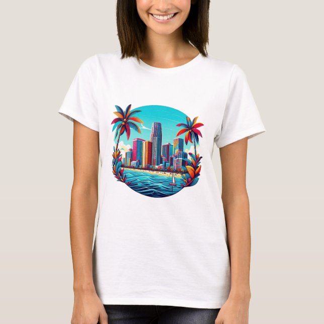 Camiseta Oasis del paisaje urbano tropical (Anverso)