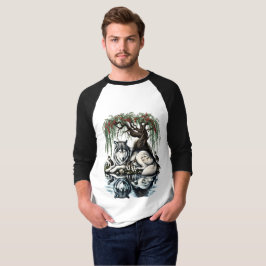 Camiseta Oasis familiar de Lobo Serene en naturaleza ídílic