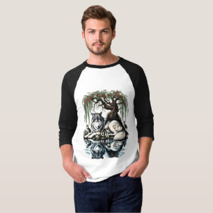 Camiseta Oasis familiar de Lobo Serene en naturaleza ídílic