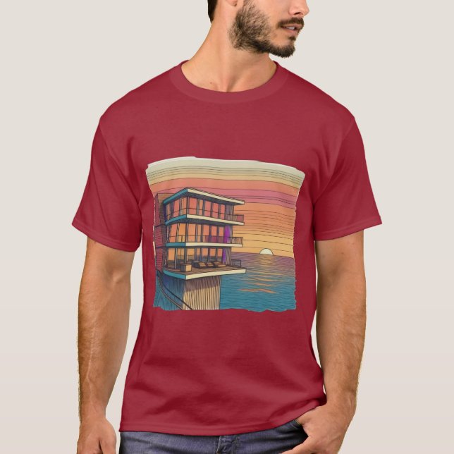 Camiseta Oasis moderno: Sunset de lujo (Anverso)