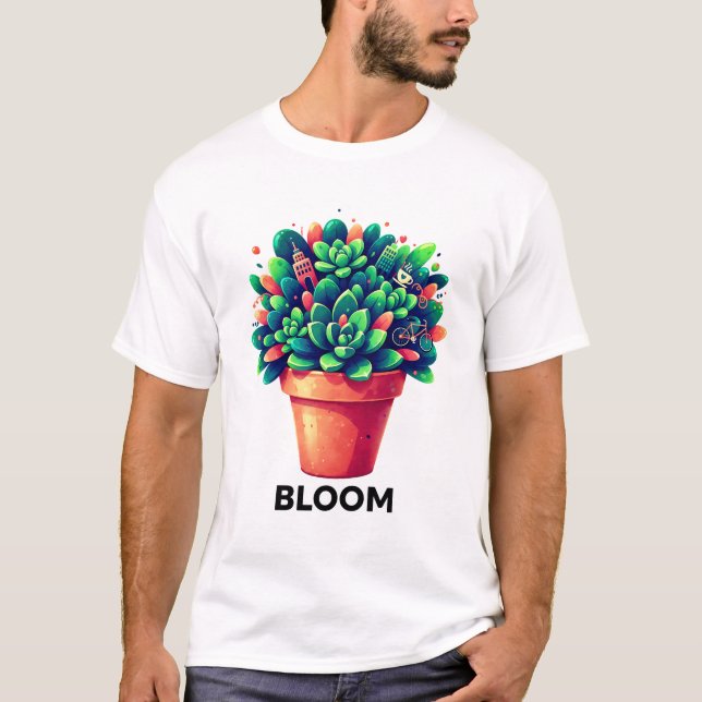 Camiseta Oasis Urbano Bloom Suculento Estilo de Vida Confor (Anverso)
