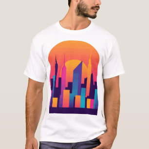 Camiseta Oasis urbano: Diseño de paisajes urbanos estilizad
