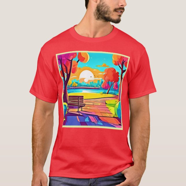 Camiseta Oasis Urbano Sunset Panorama (Anverso)