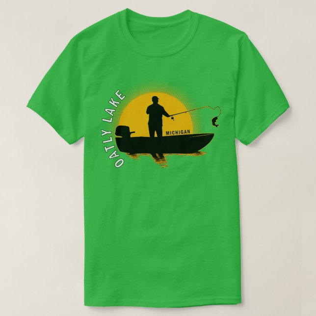 Camiseta Oatly Lake Fishing Michigan Sunrise (Diseño del anverso)