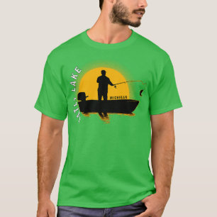 Camiseta Oatly Lake Fishing Michigan Sunrise
