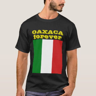 Camiseta Oaxaca señala por medio de una bandera para