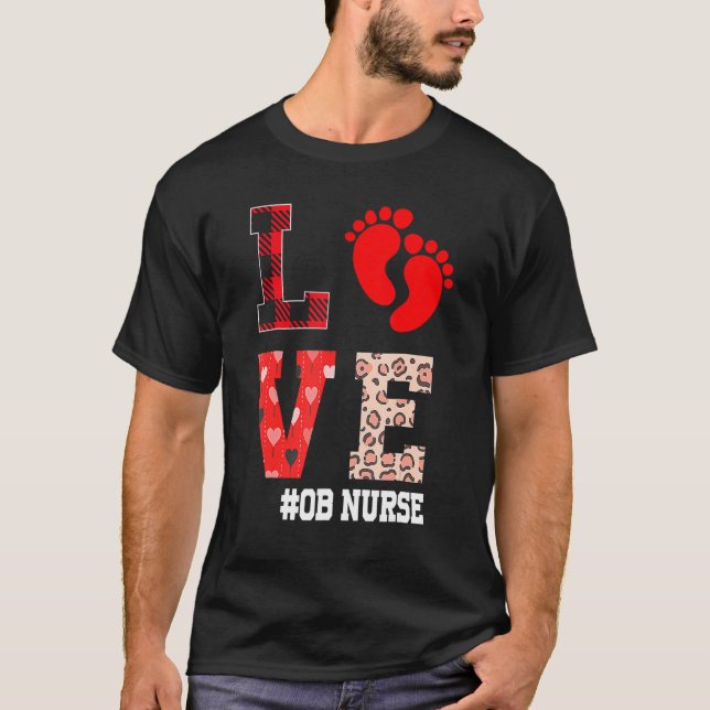 Camiseta OB Nurse Valentines Day Delivery Labor (Anverso)