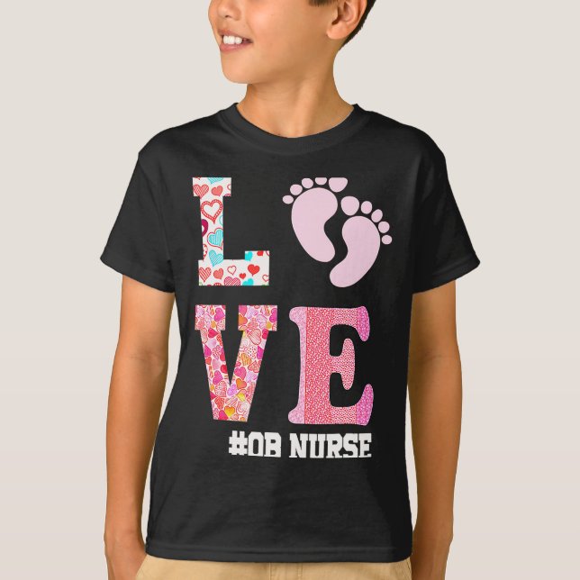 Camiseta Ob Nurse Valentines Day Delivery Labor Nursing 1  (Anverso)