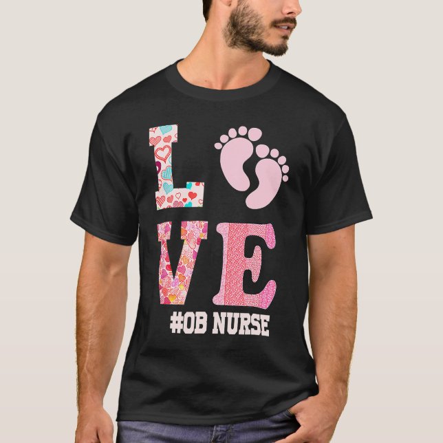 Camiseta OB Nurse Valentines Day Delivery Labor Nursing   1 (Anverso)