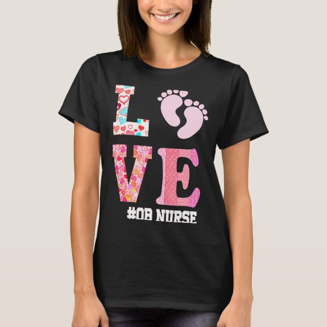 Camiseta Ob Nurse Valentines Day Delivery Labor Nursing 1  (Anverso)