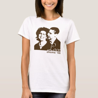Camiseta Obama 2008 - Amarillo de Brown del amor