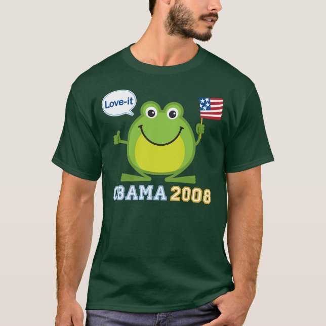 Camiseta Obama 2008 Amor-él rana (Anverso)