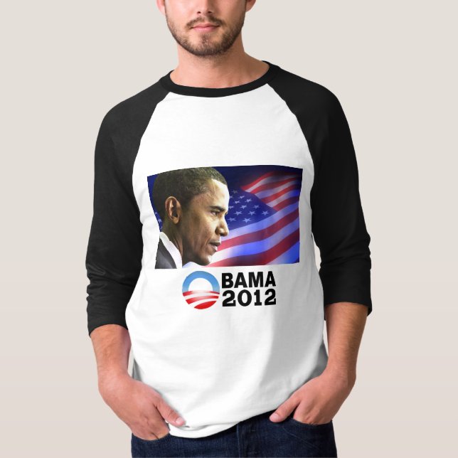 Camiseta Obama 2012 (patriótico) (Anverso)