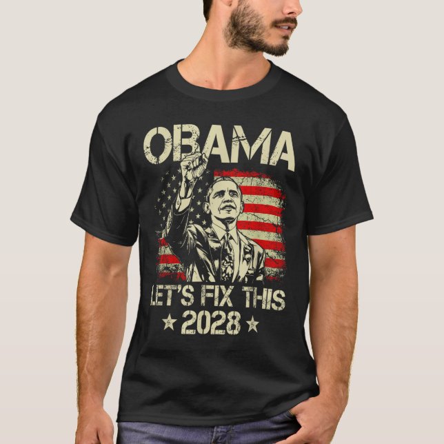 Camiseta Obama 2028 Let's Fix This Obama 48th President (Anverso)