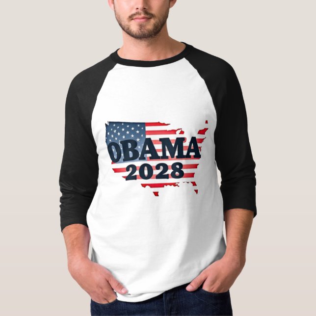 Camiseta Obama 2028 — Un nuevo amanecer para Estados Unidos (Anverso)