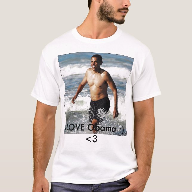 Camiseta obama, AMO a Obama:) <3 (Anverso)