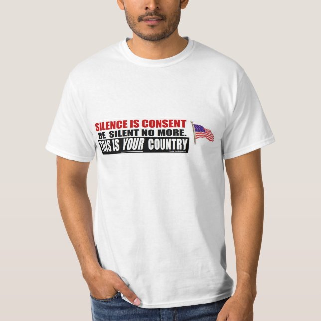 Camiseta obama anti: El silencio es consentimiento (Anverso)