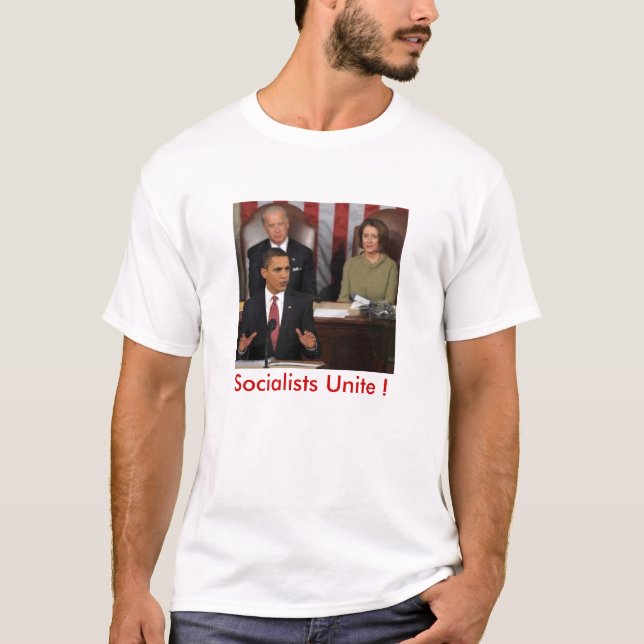 Camiseta ¡obama_beleid_207645e, socialistas unen! (Anverso)