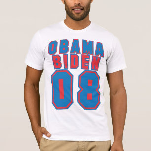 Camiseta Obama Biden 08, AZUL y rojo