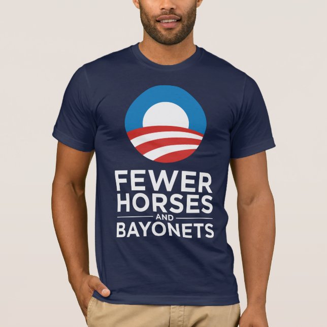 Camiseta Obama Biden 2012 menos caballos y bayonetas (Anverso)