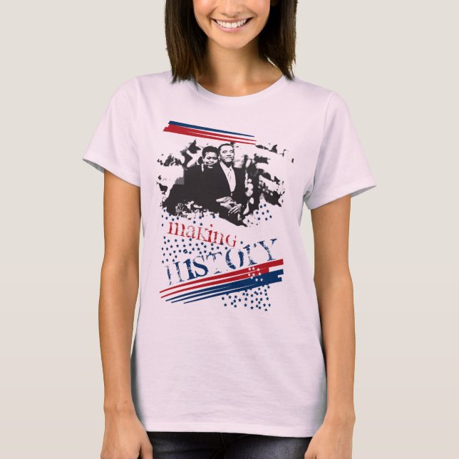 Camiseta Obama haciendo historia (Anverso)