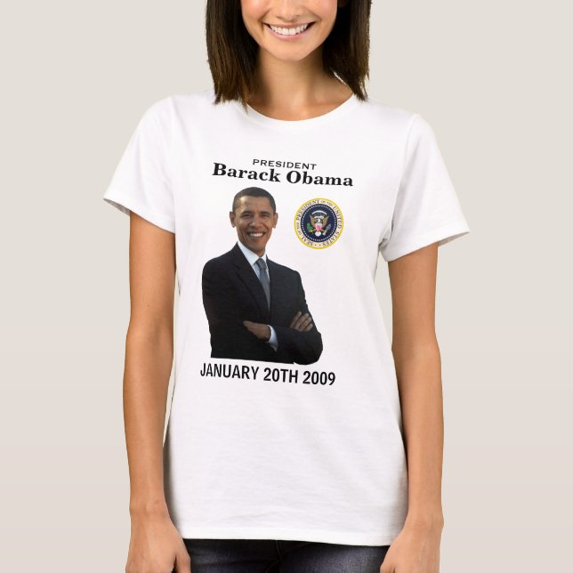 Camiseta Obama Inauguración Damas de manga larga Tee (Anverso)