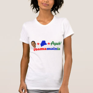 Camiseta Obama ligero de las mujeres + Maine + Ayuh