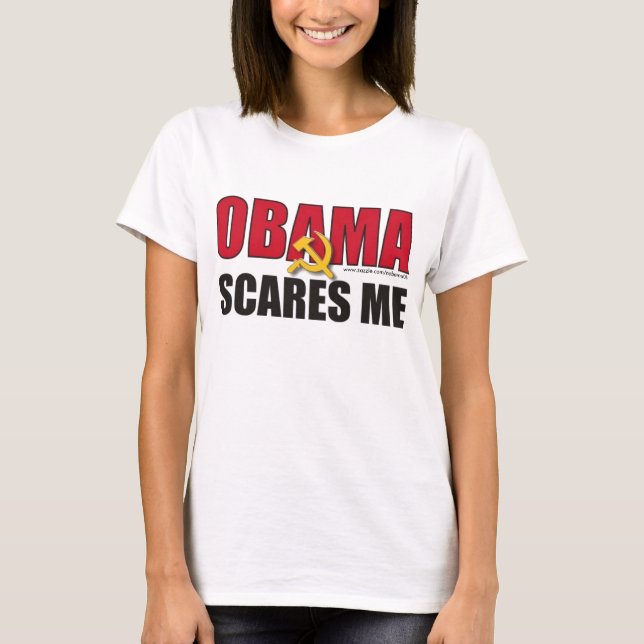 Camiseta Obama me asusta - modificado para requisitos (Anverso)