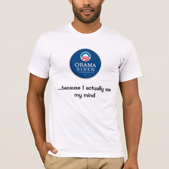 Camiseta Obama,… porque utilizo realmente mi mente (Anverso)