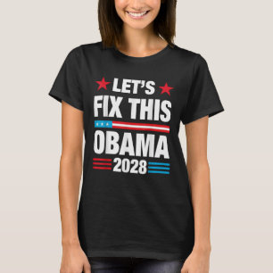 Camiseta Obama Retro Vintage Patriótico 2028 Arreglemos est