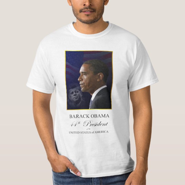 Camiseta Obama y Kennedy - 44.o presidente T-Shirt (Anverso)