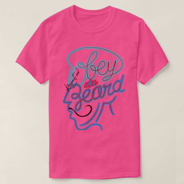 Camiseta Obedece la tipografía barba a la tipografía de mod (Diseño del anverso)