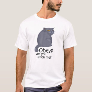 Camiseta ¿Obedece? ¿Me Estás Gatito? Grouchy Cat Funny