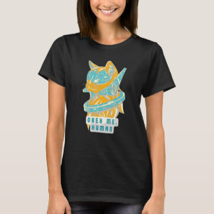 Camiseta Obedece mi humano Bossy futuro gato alienígena par