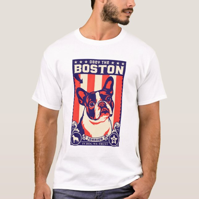 Camiseta ¡Obedezca la Boston Terrier! (Anverso)