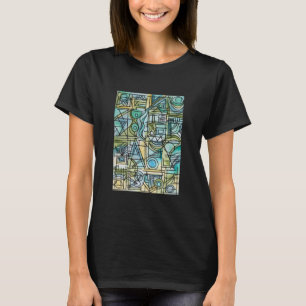 Camiseta Obertura-Arte geométrico moderno de acuarela