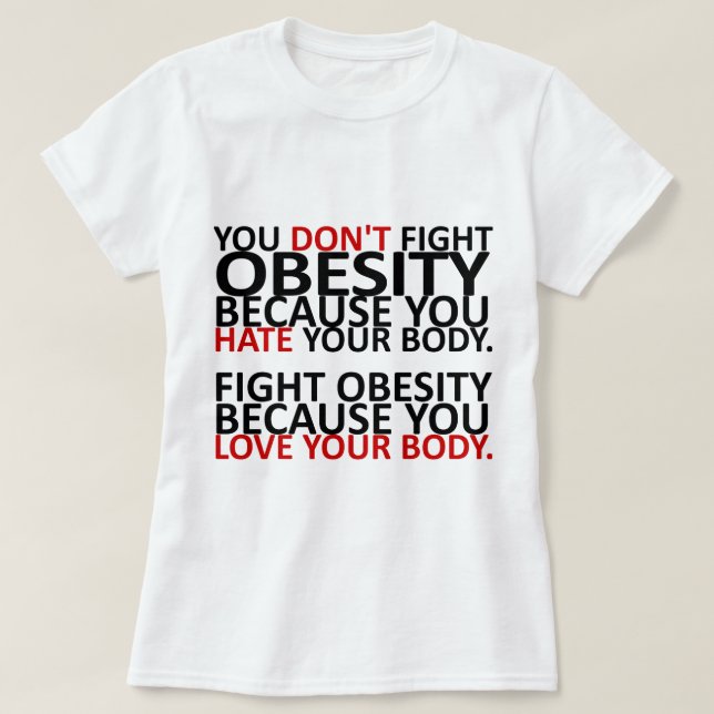 Camiseta Obesidad de la lucha (Diseño del anverso)