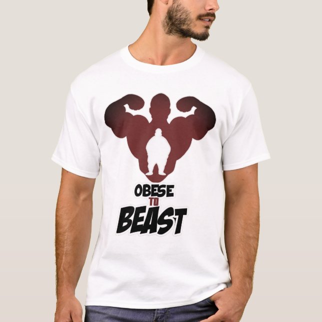 Camiseta Obeso al poder de la aptitud de la bestia a las (Anverso)