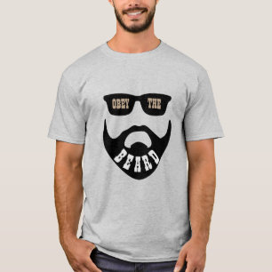 Camiseta Obey gracioso la barba (ojos marrones de barba osc