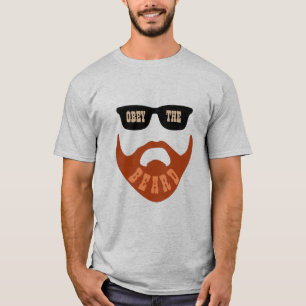 Camiseta Obey gracioso la barba (ojos marrones de barba roj
