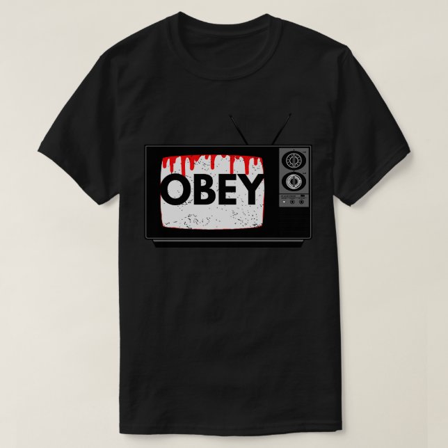 Camiseta Obey TV Estilo Horror de los 80 (Diseño del anverso)