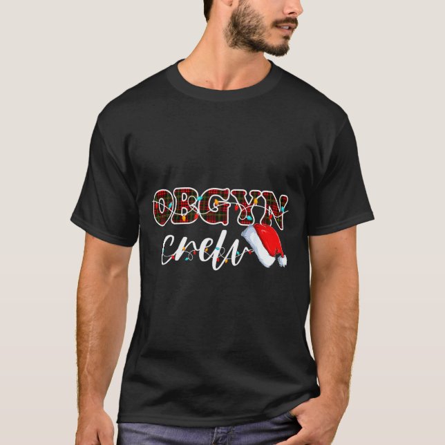 Camiseta Obgyn Crew Christmas Lights Santa Hat  (Anverso)