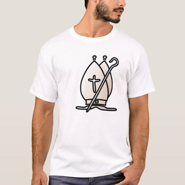 Camiseta Obispo blanco Shirt del ajedrez (Anverso)