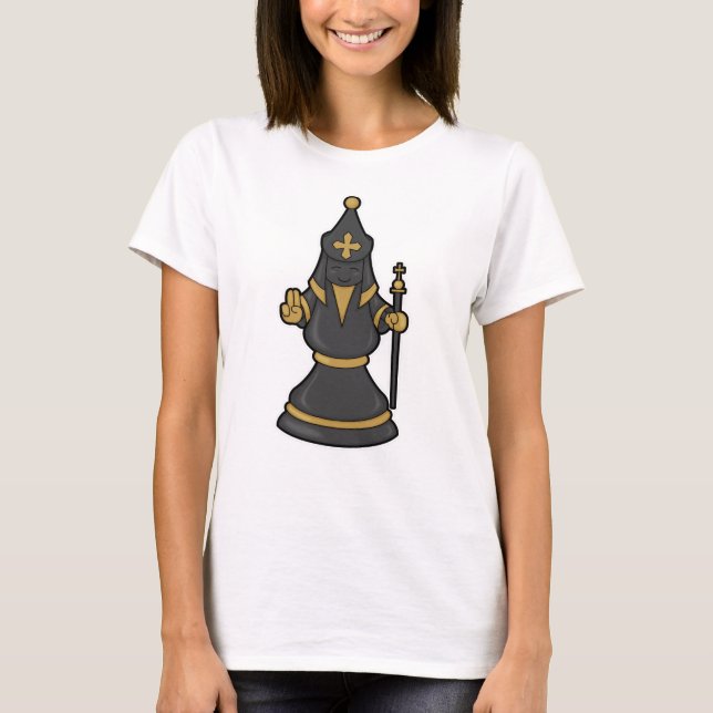 Camiseta Obispo de ajedrez con personal de ajedrez (Anverso)