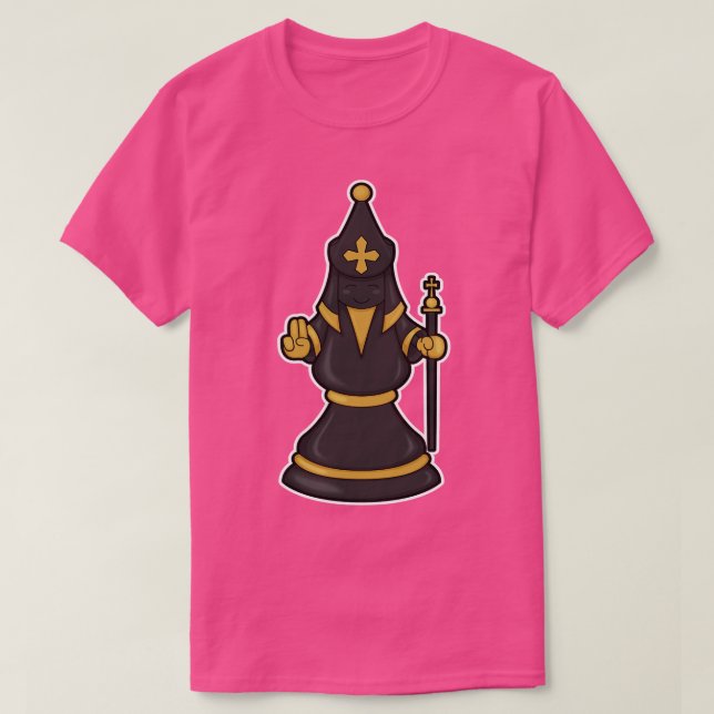 Camiseta Obispo de ajedrez con personal de ajedrez (Diseño del anverso)